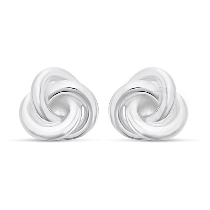 Silver Triple Knot Stud Earrings - 5mm - F0232