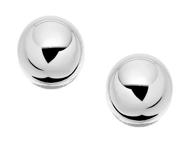 Silver Dome Stud Earrings - 8mm - F0244