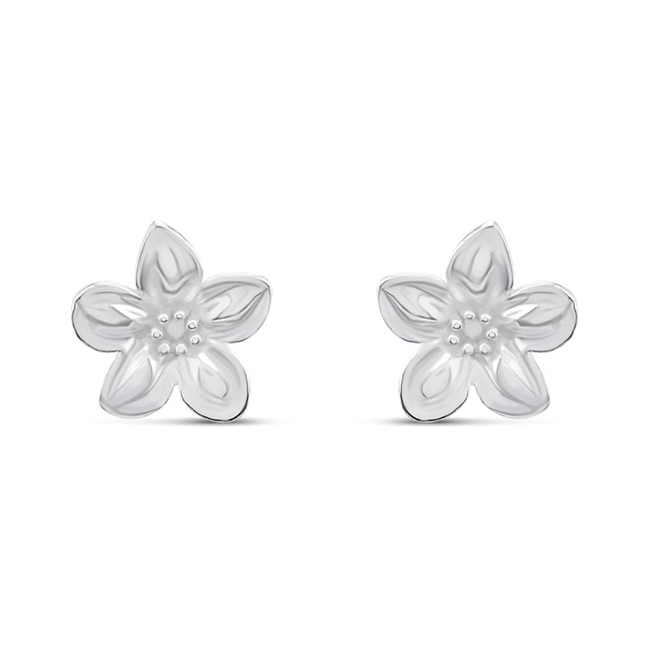 Silver Flower Stud Earrings- 10mm - F0258