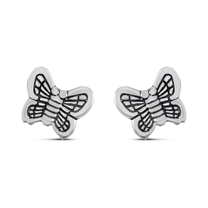 Silver Butterfly Stud Earrings - F0273