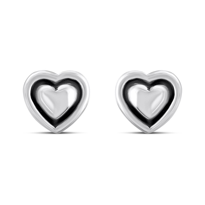 Silver Heart Stud Earrings - F0283