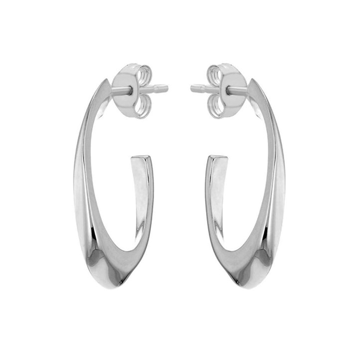 Silver Creole Hoop Earrings - 22mm - F13121