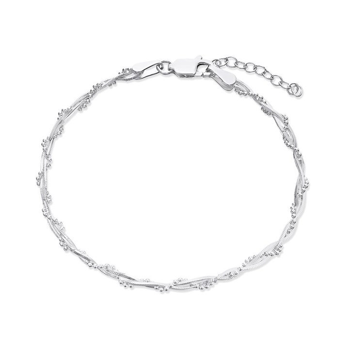 Silver Plaited Bracelet - 7.5in - F14117