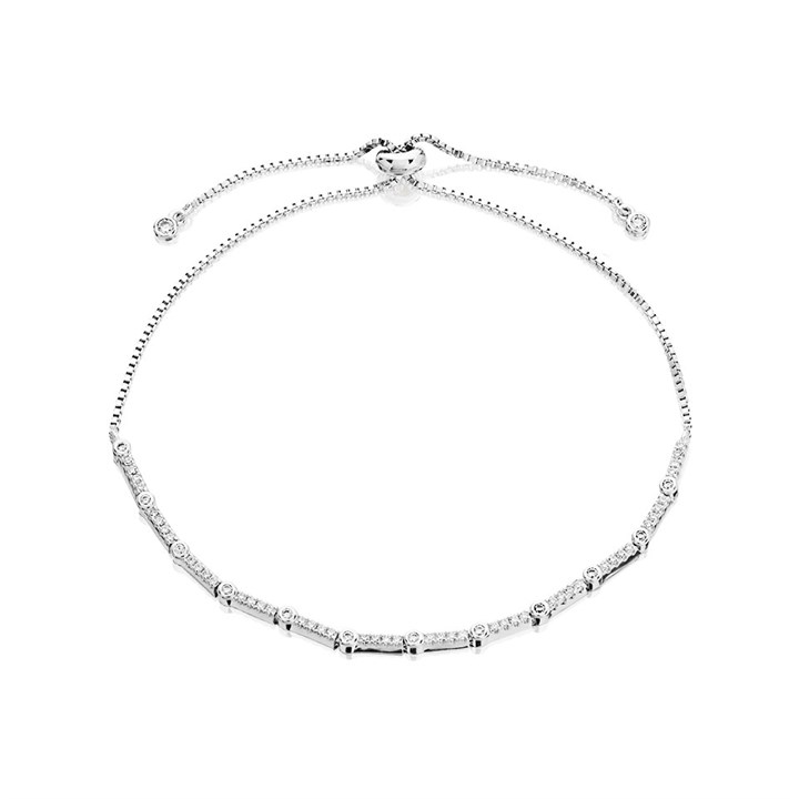 Silver Cubic Zirconia Slider Bracelet - F14135