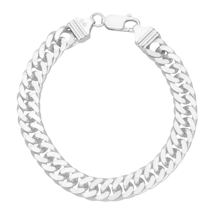 Silver 9mm Wide Curb Bracelet - 8in - F14139