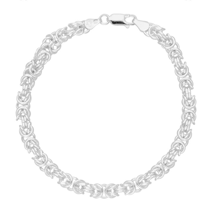 Silver 7mm Wide Byzantine Bracelet - 7.5in - F14140