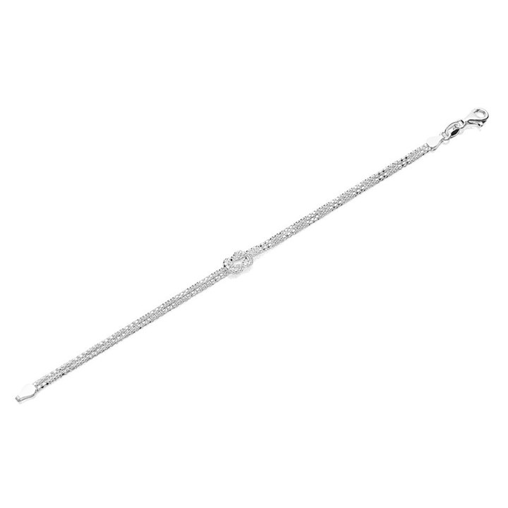 Silver Knot Bracelet - 7.5in - F1493