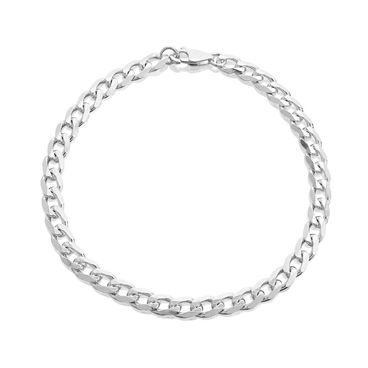 Silver 5mm Wide Curb Bracelet - 8.5in - F16006