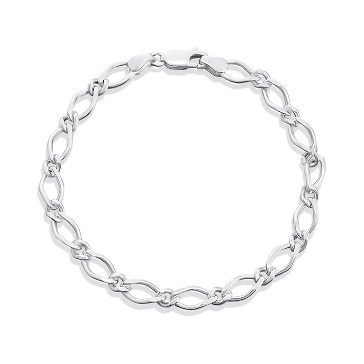Silver Open Figaro Bracelet - F1608