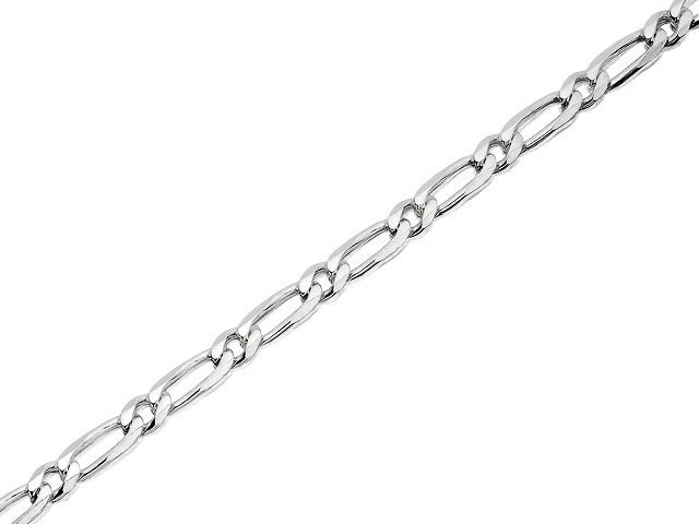 Silver 4mm Wide Figaro Bracelet - 7in - F1667