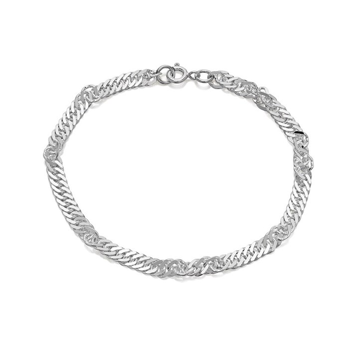 Silver Singapore Bracelet - 7in - F1672