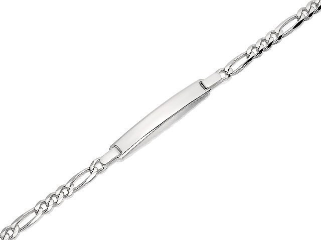 Silver Figaro Identity Bracelet - 7in - F2375