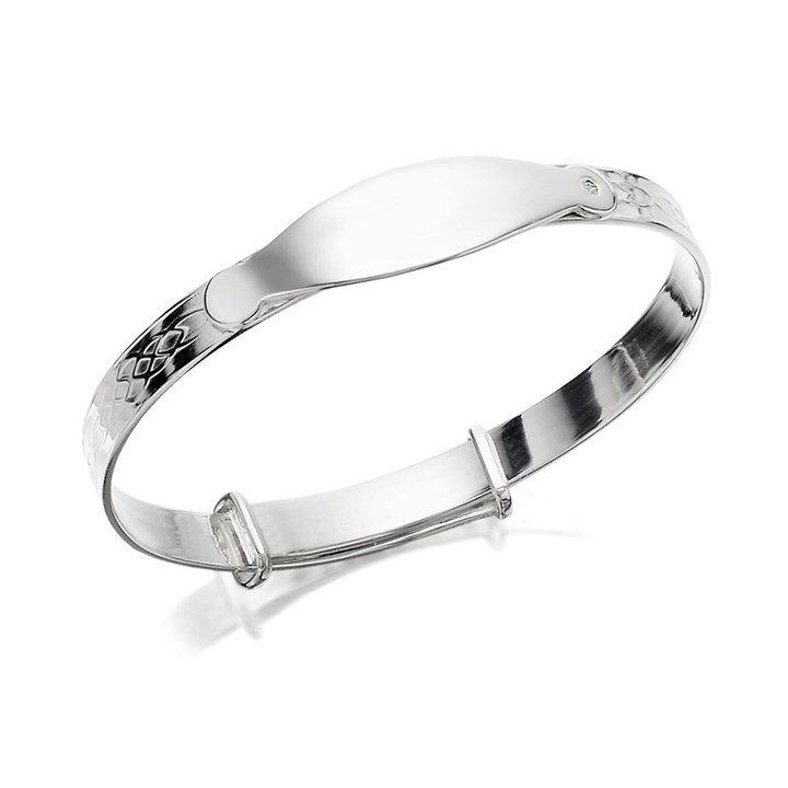 Silver Celtic Weave Expanding Baby Bangle - F2645