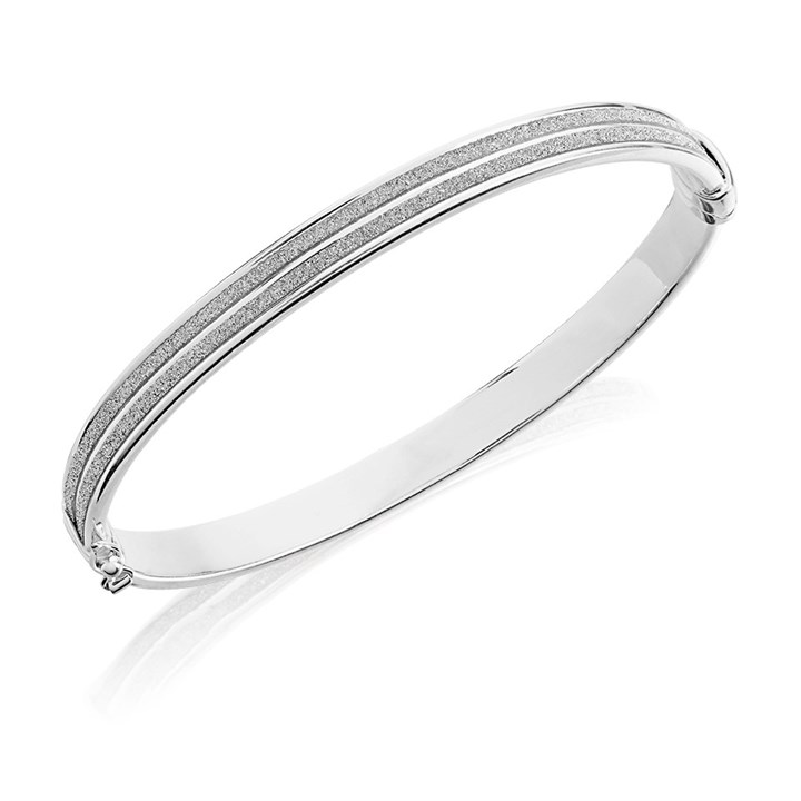 Silver Starburst Strip Bangle - F27006