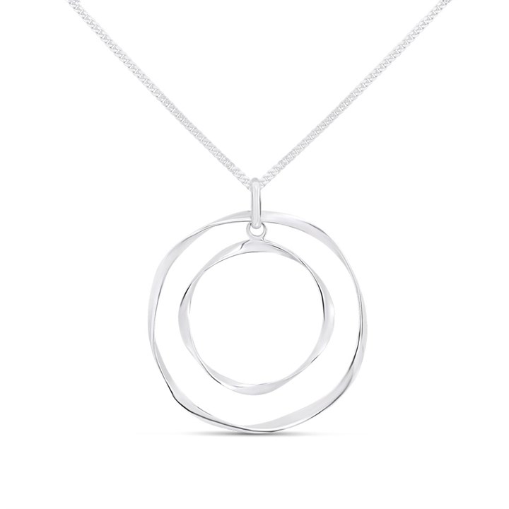 Silver Twisted Circles Necklace - F33034