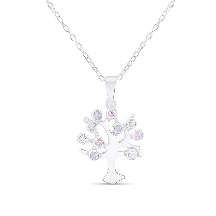Silver C.Z. Eternal Tree Necklace - F33045