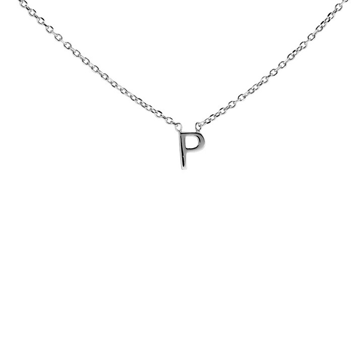 Silver Mini Initial P Necklace - F35115