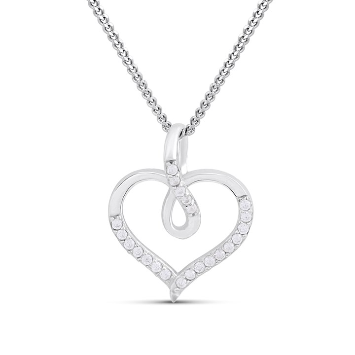 Silver Heart Infinity Bale Necklace - F35177