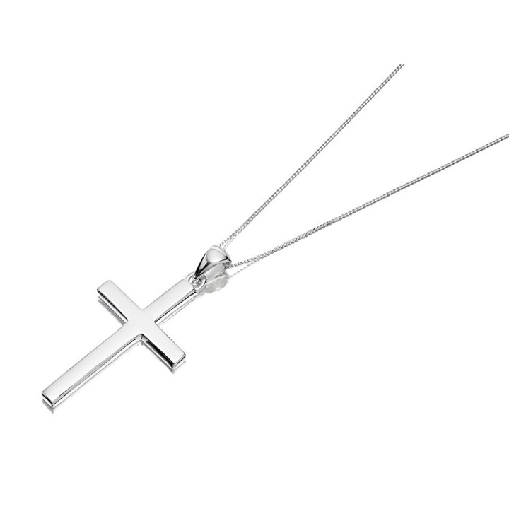 Silver Plain Cross Pendant - F3706