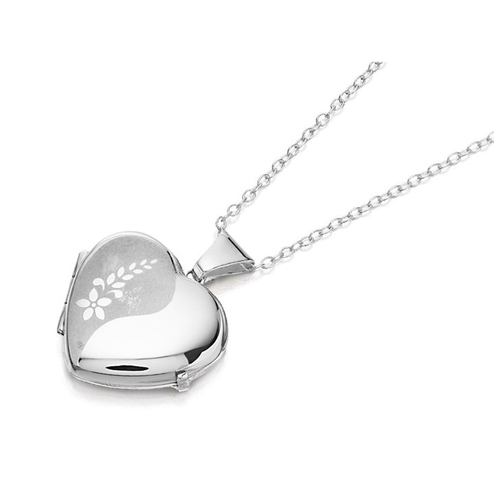Silver Heart Locket And Chain - F4317