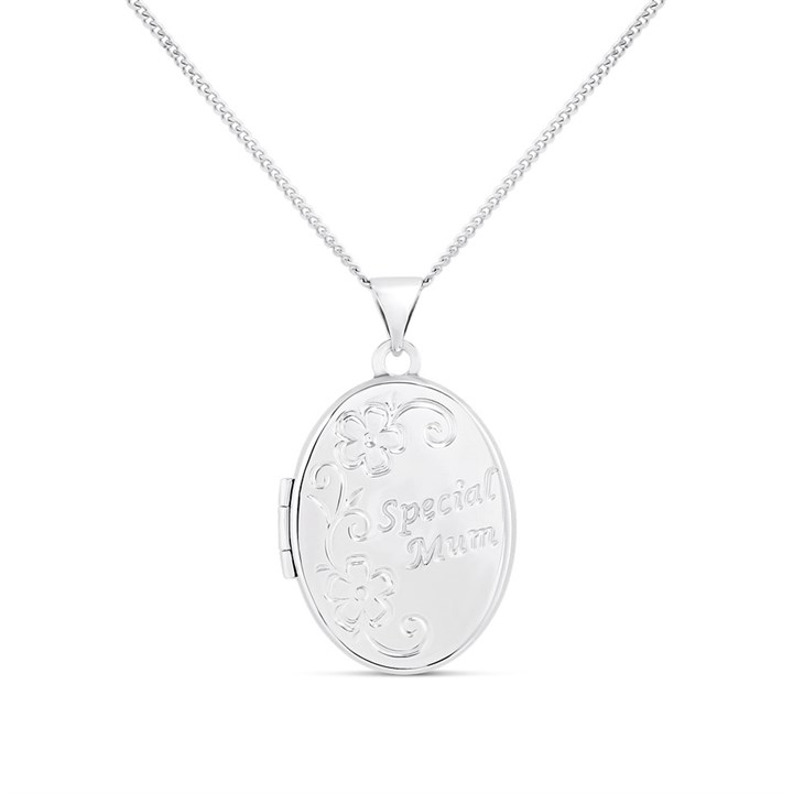 Silver Special Mum Oval Locket - F4366