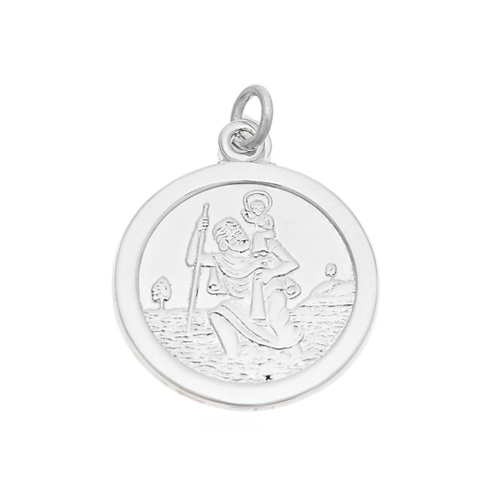 Silver St. Christopher Medallion - 19mm - F47001