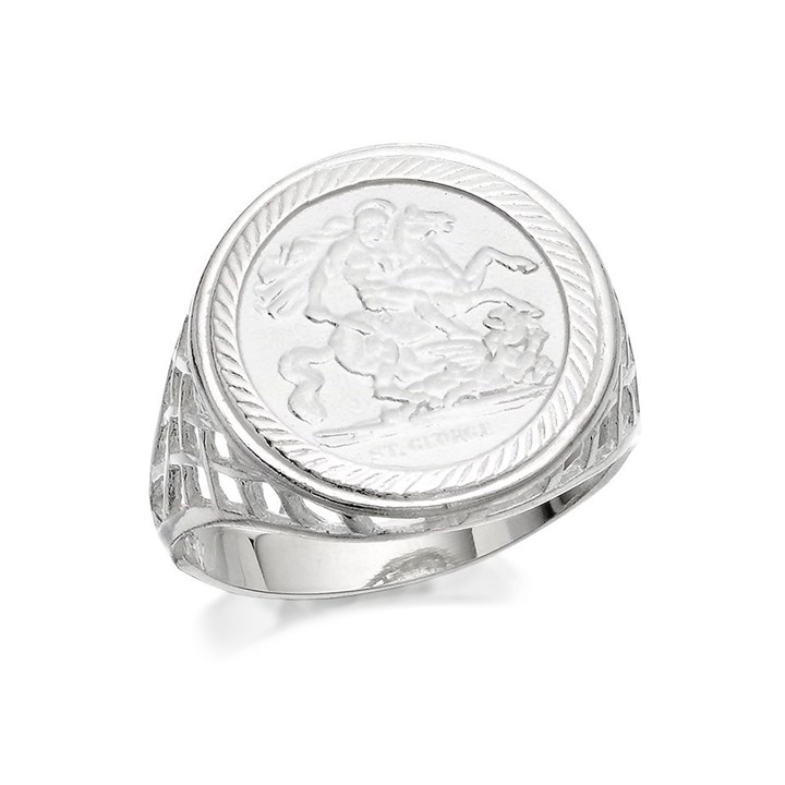 Silver Medallion Ring - F4930
