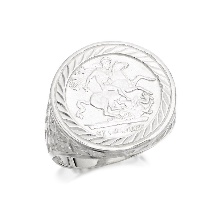 Silver Medallion Ring - F4942