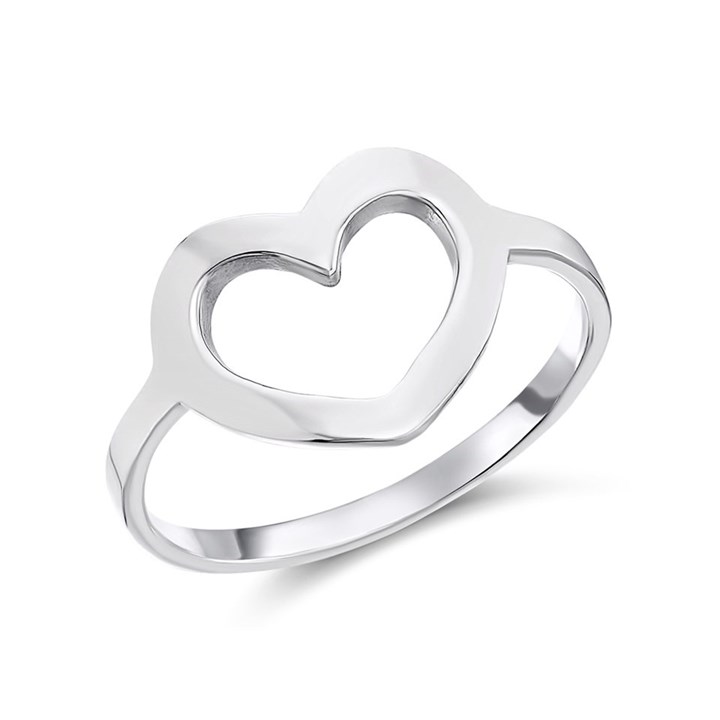 Silver Open Heart Ring - F54003