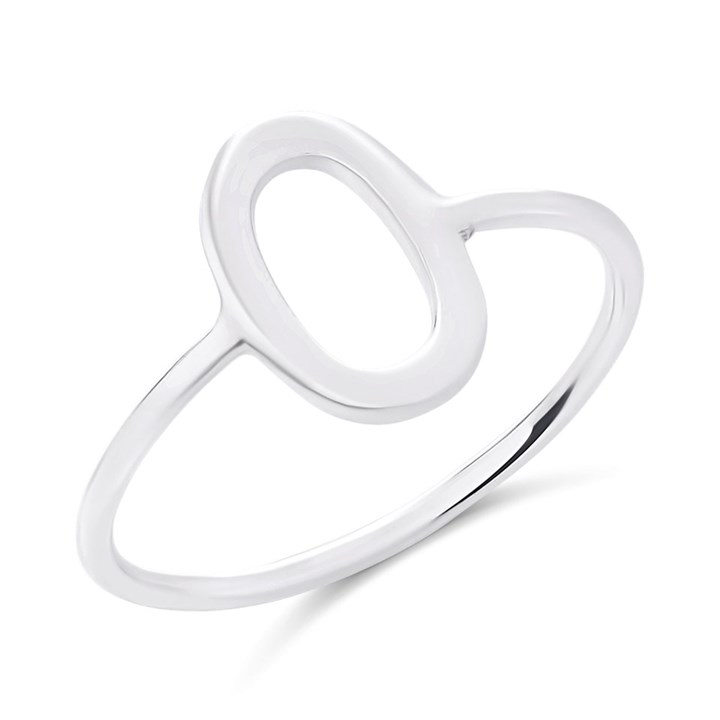 Silver Open Oval Ring - F54006