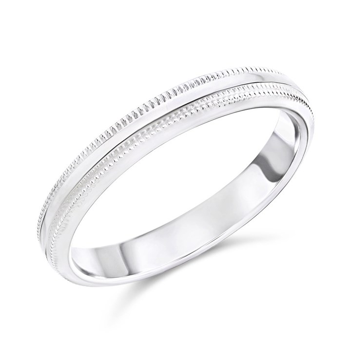 Silver 3mm Milgrain Ring - F54012