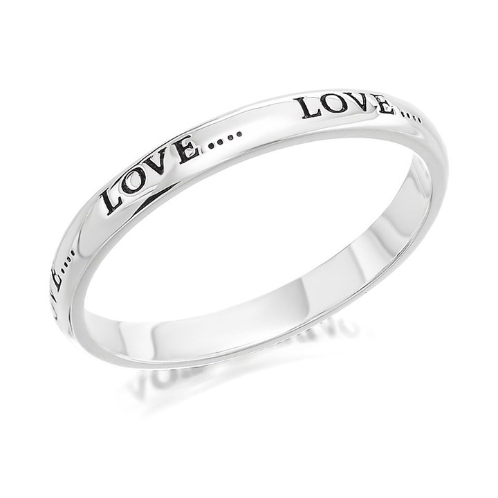 Silver Love Band Ring - F5406