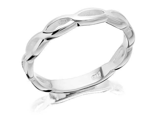 Silver Twisted Band Ring - F5465