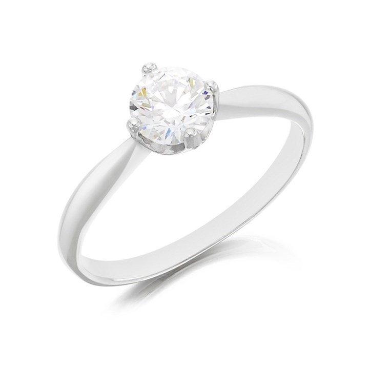 Silver Cubic Zirconia Solitaire Ring - F6027