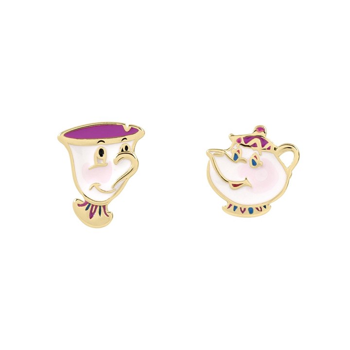 Disney Silver Mrs Potts And Chip Stud Earrings - F67101