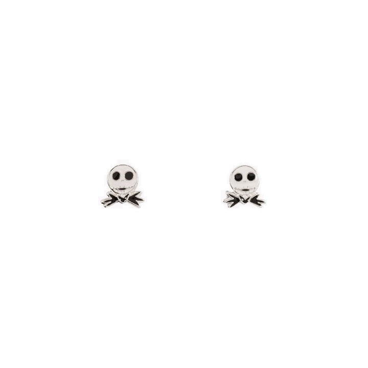 Disney Silver Nightmare Before Christmas Jack Skellington Stud Earrings - F6743
