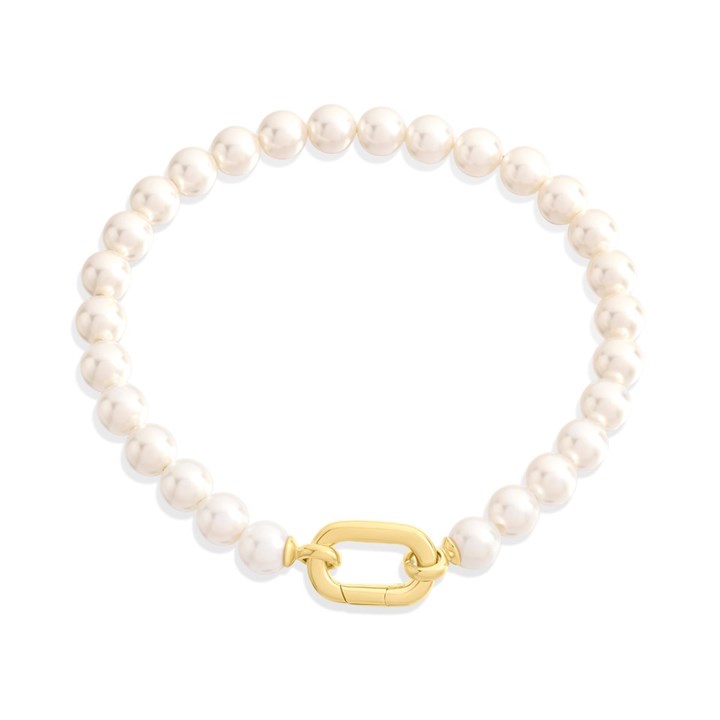 TI SENTO Gold Plated Silver Simulated Pearl Bracelet - F69102