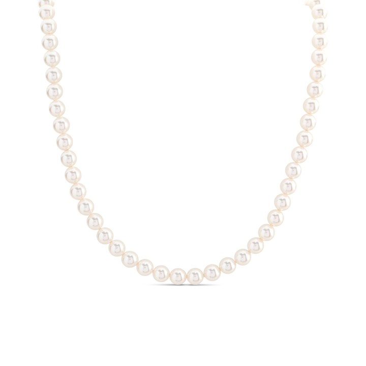 TI SENTO Gold Plated Silver 6mm Simulated Pearl Necklace - 19in - F69104