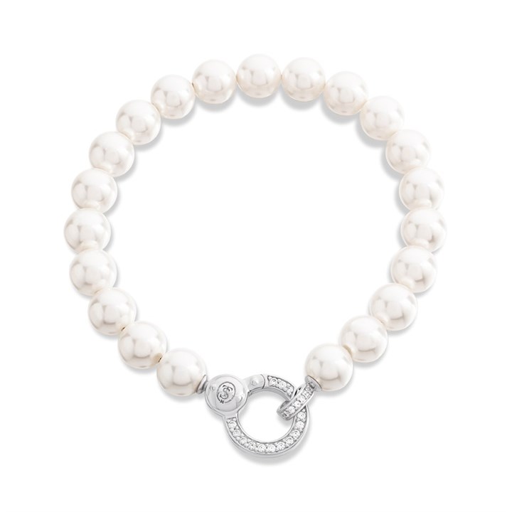 TI SENTO Silver 2865PW Simulated Pearl CZ Bracelet - F69106
