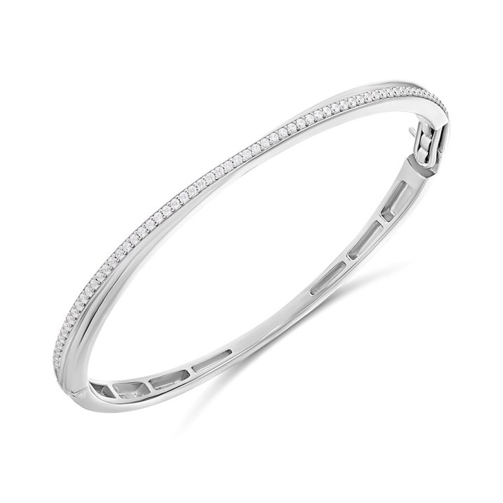 TI SENTO Silver 23045ZI CZ Set Bangle - F69112
