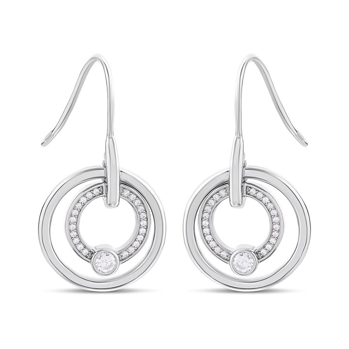 TI SENTO Silver 7978ZI CZ Double Circle Earrings - F69123
