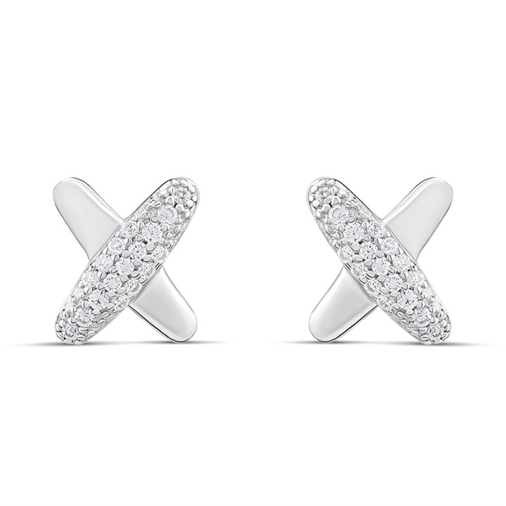 TI SENTO Silver 7982ZI CZ Set Kiss Earrings - F69124