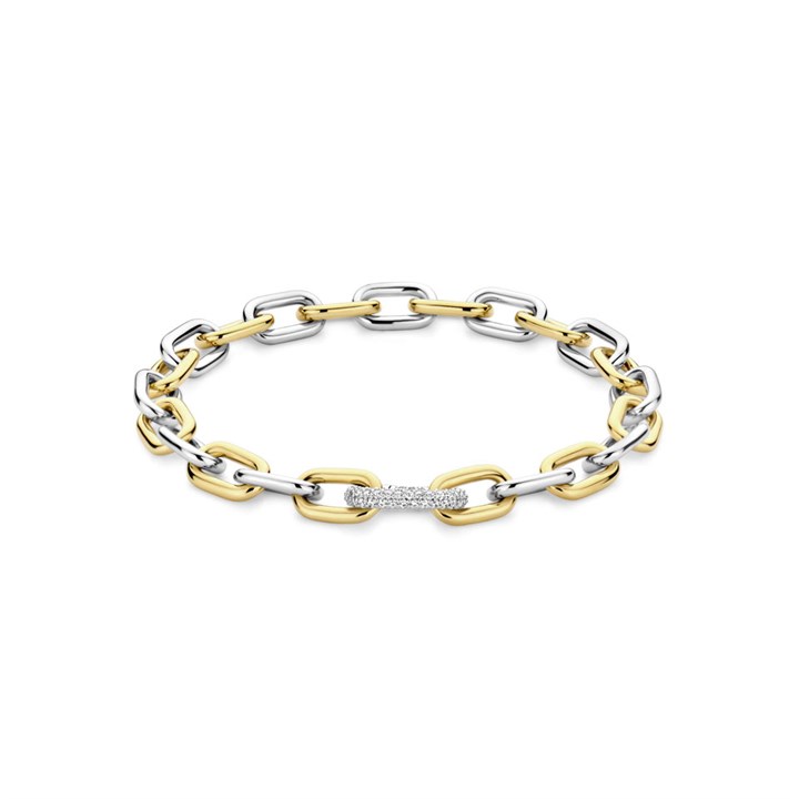 TI SENTO Gold Plated Silver 23052ZY CZ Chain Link Bracelet - F69134