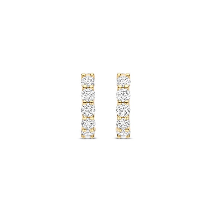 TI SENTO Gold Plated Silver 7718ZY CZ 14MM Huggie Earrings - F69143