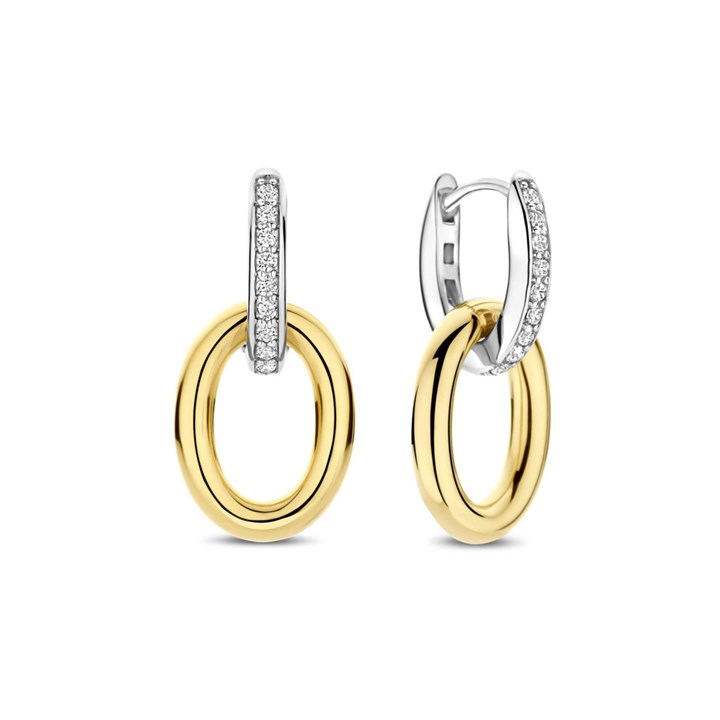TI SENTO GP Silver 78015ZY CZ Double Hoop Earrings - F69146