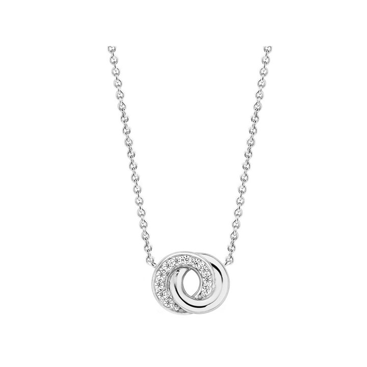 TI SENTO Silver Cubic Zirconia Circle Necklace - F6917