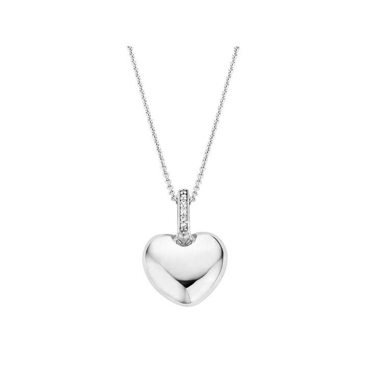 TI SENTO Silver Cubic Zirconia Heart Necklace - F6922