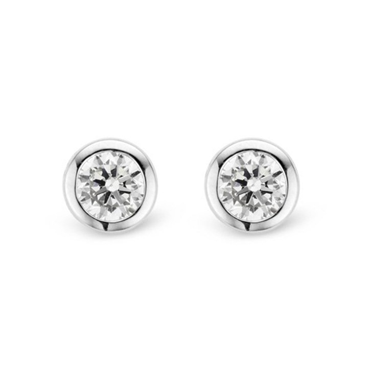 TI SENTO Silver Cubic Zirconia Solitaire Stud Earrings - F6925