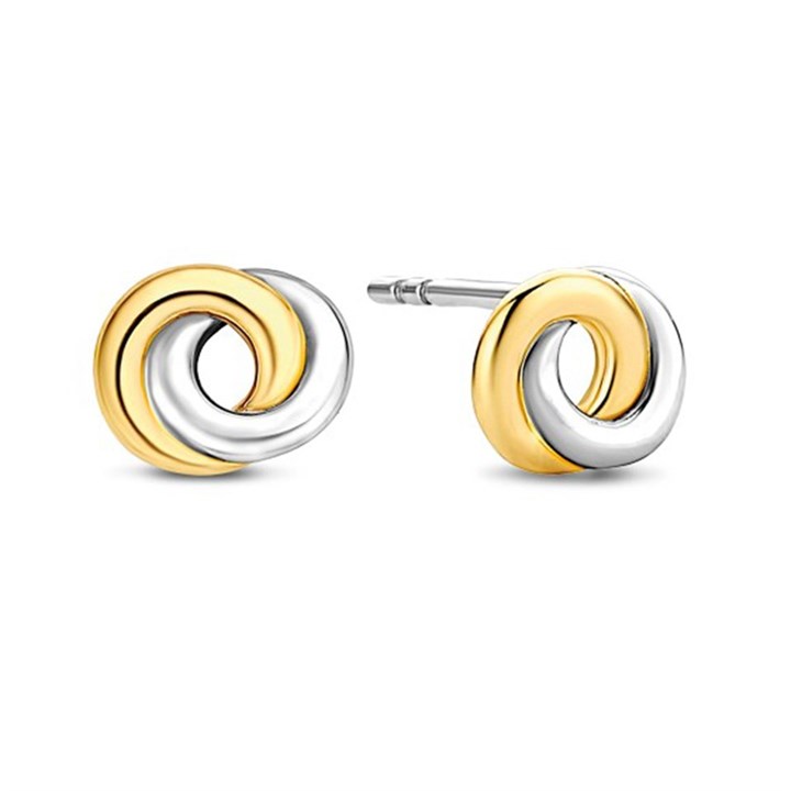 TI SENTO Gold Plated Silver Circle Stud Earrings - F6929