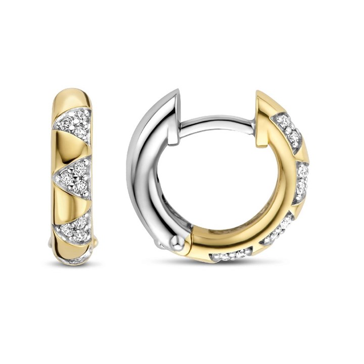 TI SENTO Gold Plated Silver Geo Hoop Earrings - F6932